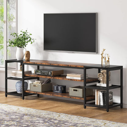 Tribesigns 78 Inch TV Stand for TVs up to 85 inch, Media Entertainment Center Console Table, Industrial 3 Tier TV Console Table with Storage Shelves for Living Room, Entertainment Room