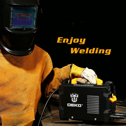 MMA elektroden lasapparaat 160A 220V: DEKO 2-in-1 inverter lasapparaat MMA/Lift TIG, IGBT lasmachine, ARC Welder, Hot Start, antistick, LCD-display, compact en draagbaar, zwart, geel