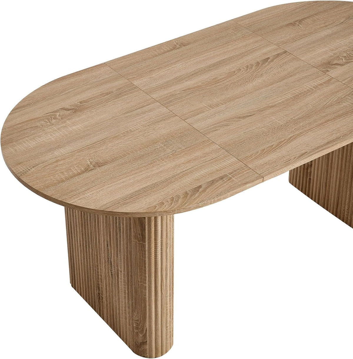 Grote Ovale Eettafel – Ovale Tafel – Keukentafel – Werktafel – Vergadertafel – MDF Houtlook – 180 x 90 cm – Rustiek & Stevig Ontwerp
