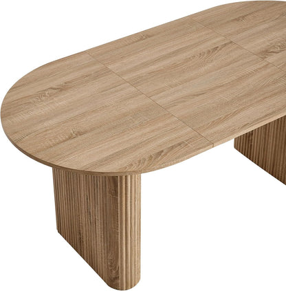 Grote Ovale Eettafel – Ovale Tafel – Keukentafel – Werktafel – Vergadertafel – MDF Houtlook – 180 x 90 cm – Rustiek & Stevig Ontwerp