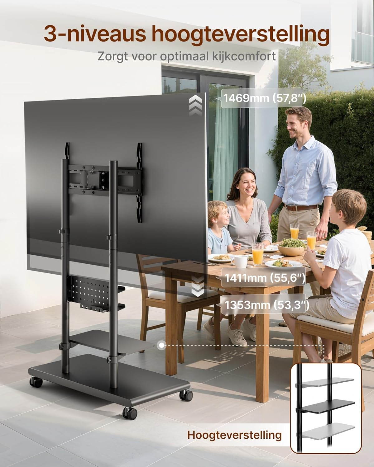 Tv-standaard voor 50-90 inch tv/zwart