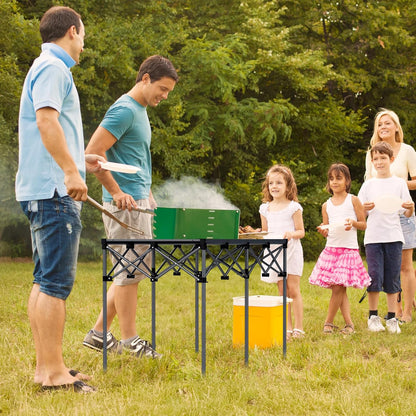 Anbte Campingtafel, grilltafel, 122 x 60 x 74 cm (l x b x h), extra groot, aluminium roltafel, X-frame, klaptafel voor 6 tot 8 personen, draagvermogen tot 120 kg, met draagtas, voor tuin, strand