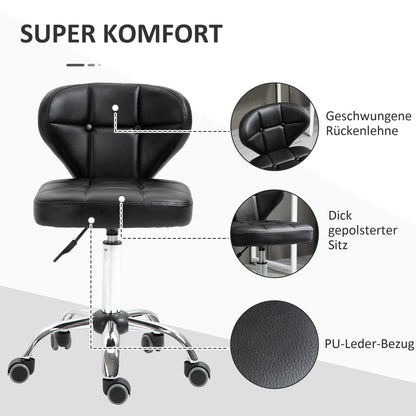 Kruk – Werkkruk – Zadelkruk – Bureaustoel – Draaistoel – Verstelbare Zithoogte 72-87 cm – Kunstleer Bekleding