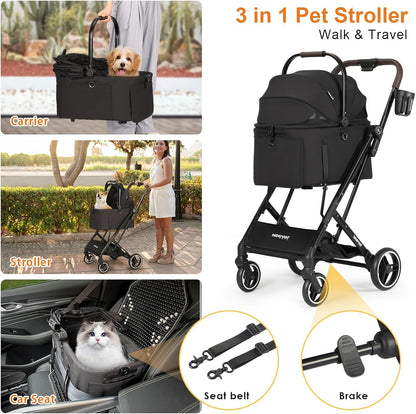 Beberoad Huisdier Buggy, Zwart