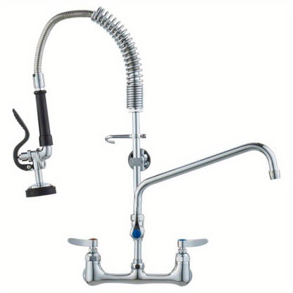 Keukenkraan – Keukenmengkraan – Wastafelkraan – Wandkraan – Pre-Rinse Kraan – Hoogte 63,5 cm – Messing Constructie met 30,48 cm Swing-arm