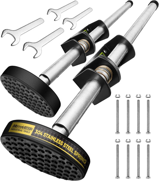 Bravex Verstelbare Ladder Leveler Paar met Anti-Slip Rubber Voeten Gegraveerd Anti-Slip Patroon Stalen Pole, Extension Ladder Stabilizer Voeten Levelers, Universele Trap Ladder Aide Stabilizer Accessoires
