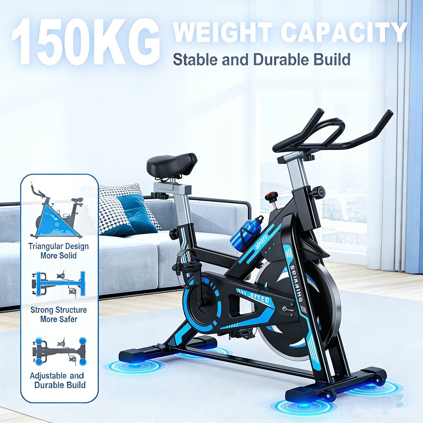 1 Leg Trainer | Glute Trainer | Stable Pedals with Padded Support | Indoor Endurance Cardio | Compact Design | Apartment Essential | Unisex | Iron