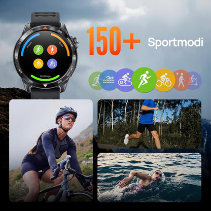 Mibro GS Pro2 Smartwatch voor Heren met GPS, Hardloophorloge met 1,43" AMOLED, Sporthorloge Stappenteller, Hartslagmeter, SpO2, 150+ Sportmodi, Padel, Zwemmen, Fietsen en Hardlopen (Donkergrijs)
