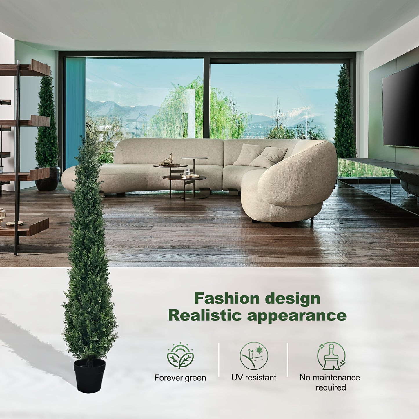 Kunstmatige Cederbomen – Nepdennen – Kunstplant – Kunststruiken – Evergreen Planten – Set Van 2 – 6 Voet Hoog – Weerbestendig PE Plastic