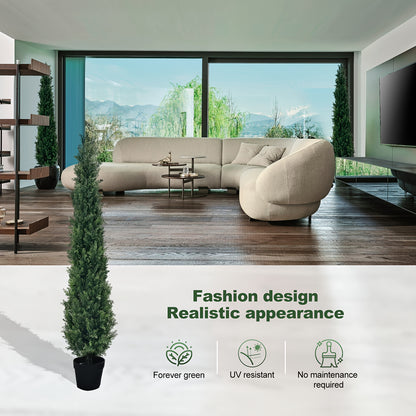 Kunstmatige Cederbomen – Nepdennen – Kunstplant – Kunststruiken – Evergreen Planten – Set Van 2 – 6 Voet Hoog – Weerbestendig PE Plastic
