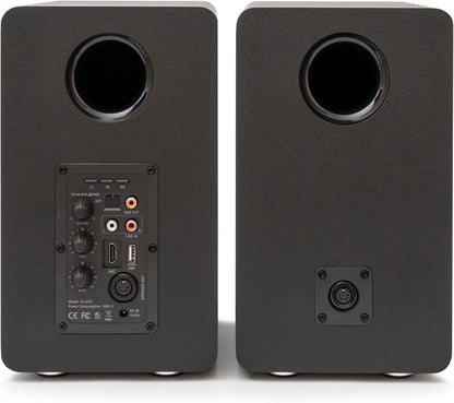 VULKKANO A6 ARC Luidspreker met 16,5 cm (6,5 inch) woofer, Bluetooth 5.0, HDMI ARC, optisch, RCA, USB, met subwoofer-uitgang, hifi-studio-monitoren met elegant design, zwart