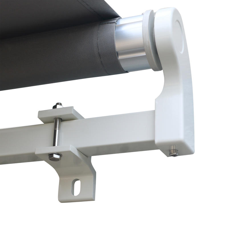 Articulated arm awning Adjustable clamp awning Patio awning 3.95 x 3m sun protection with crank, balcony awning, grey