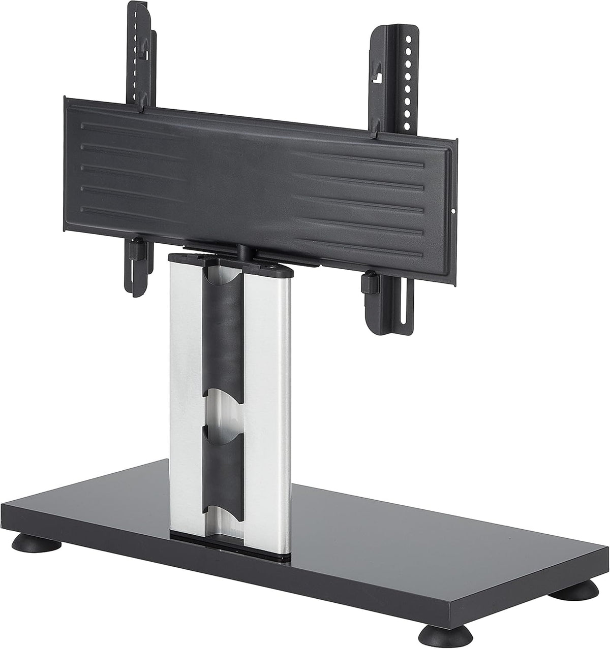 TV standaard – TV stand – TV voet – TV steun – TV meubel – Zilver/Wit Gelakt MDF – 30° draaibaar voor 22-37 inch