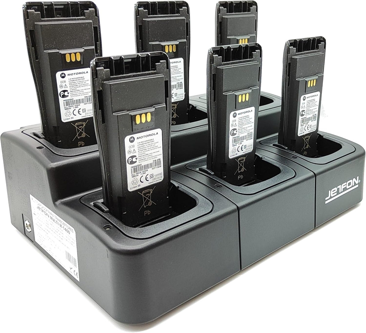 Multi-oplader – Multi-charger – Oplaadstation – Batterijlader – Walkietalkie lader – Laadt 6 apparaten tegelijk – Automatische laadbesturing