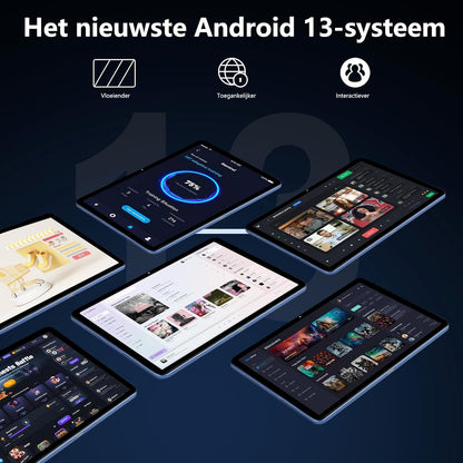 Veidoo Tablet 12 Inch, Android 13, 2K In-Cell Touchscreen, 8GB RAM + 256GB ROM/2TB TF, Octa-Core/WiFi6/BT5.0/10000 mAh Batterij/Widevine L1, Dual Camera 5MP+13MP, Gaming Tablet