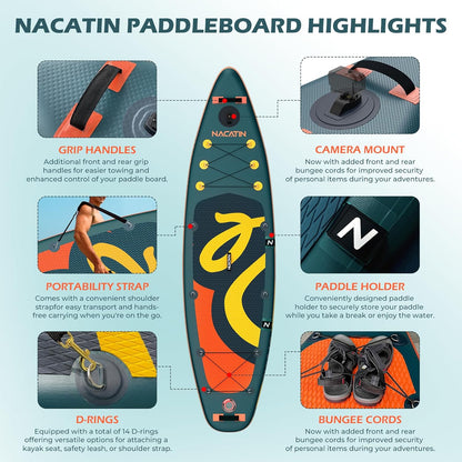 NACATIN Opblaasbaar SUP-board (oranje)