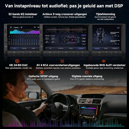 ATOTOEXCEL V10 7" QLED Android Autoradio 2 DIN, Karaoke in de Auto, Ingebouwde 4G LTE, Wi‑Fi, axpt HD Bluetooth, Draadloze CarPlay & Draadloze Android Auto