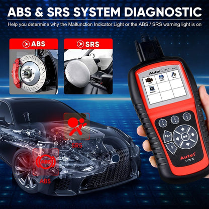 OBD2 Scanner – Auto Diagnose Tool – Foutcode Uitlezer – Motorstoringslamp Uitschakelaar – ABS SRS Diagnose – ABS En Airbag Waarschuwingen Uitlezen – Foutcodes Wissen – Geschikt Voor Bijna Alle Voertuigen Na 1996