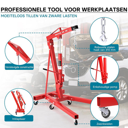 Workshop crane for loads up to 1000 kg collapsible crane arm 857-1135 mm motor block valve motor crane