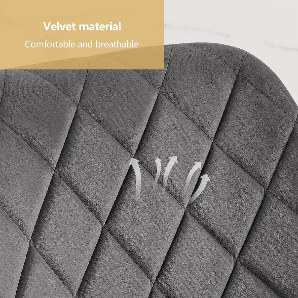 TUKAILAi Eetkamerstoelen Set van 2, Fluwelen Gestoffeerde Zitting Keuken Leisure Stoelen, Accent Stoelen met Rugleuning en Metalen Benen, Fauteuils voor Woonkamer Slaapkamer Lounge Receptie