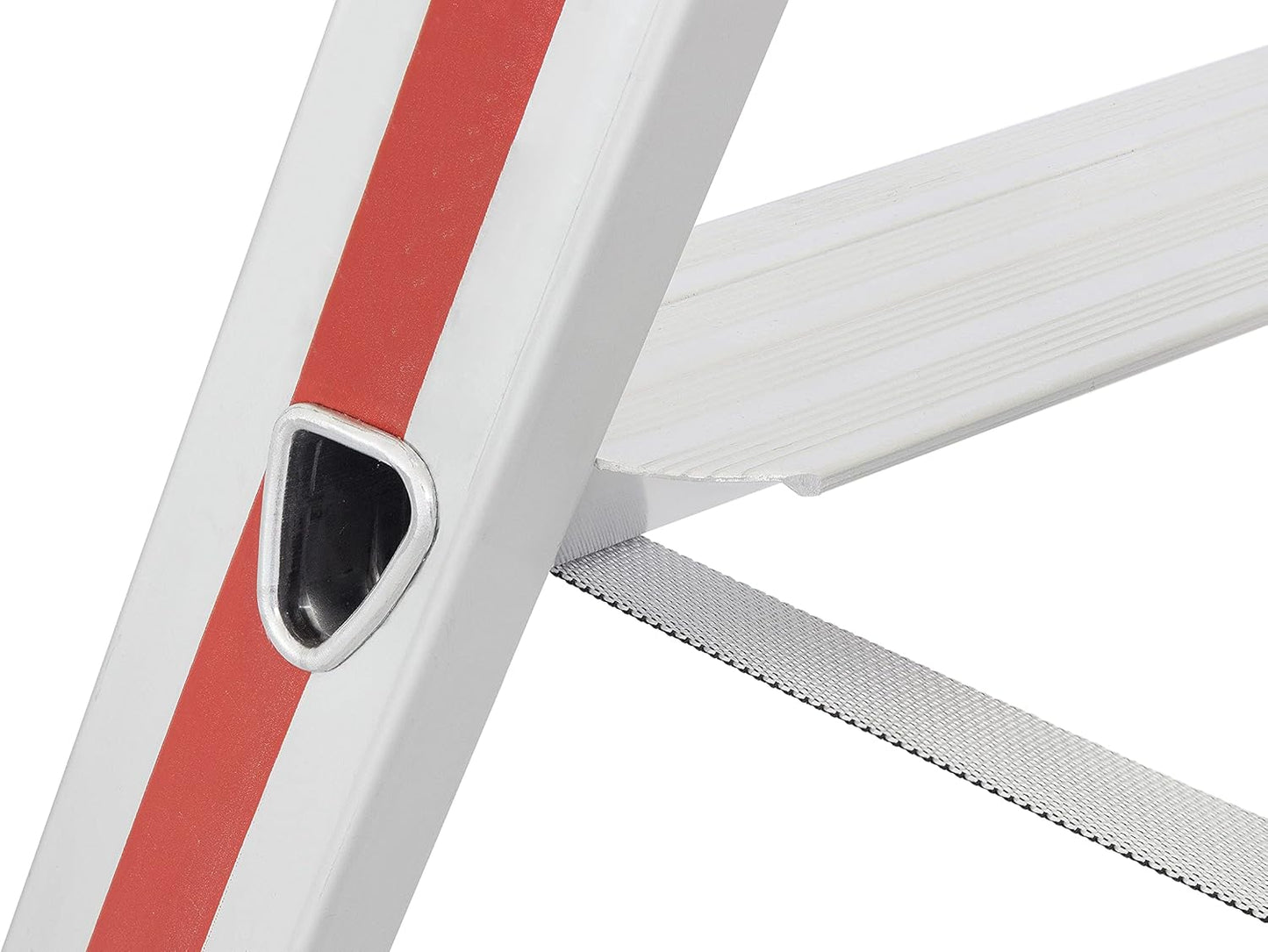 Hymer trapladder 2x4 treden (trapladder aan beide zijden beloopbaar, geanodiseerd frame, stalen scharnieren) 402408