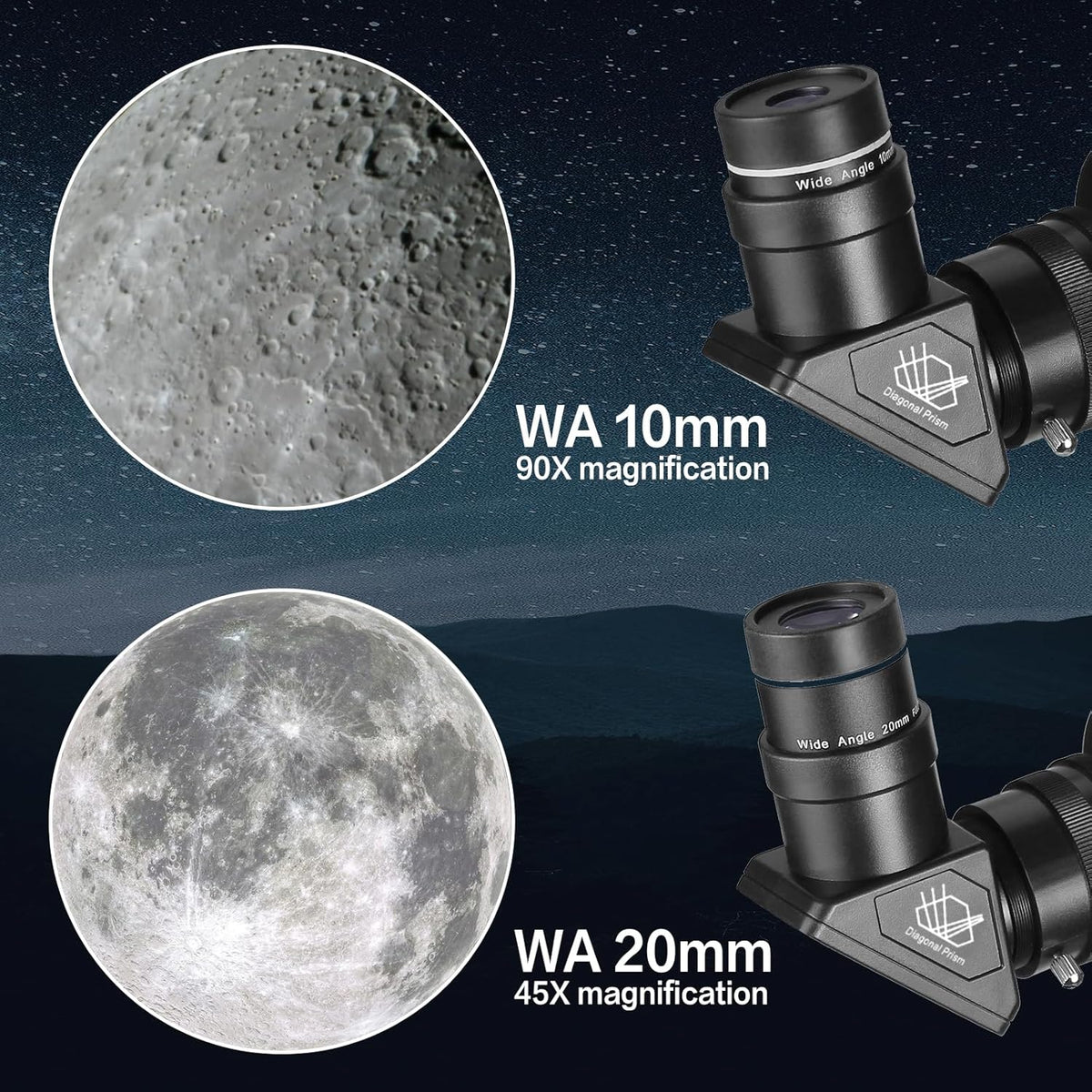 Telescopen voor volwassenen astronomie, 80 mm diafragma 900 mm professionele refractortelescoop voor kinderen en beginners, compacte en draagbare reistelescoop met draagtas