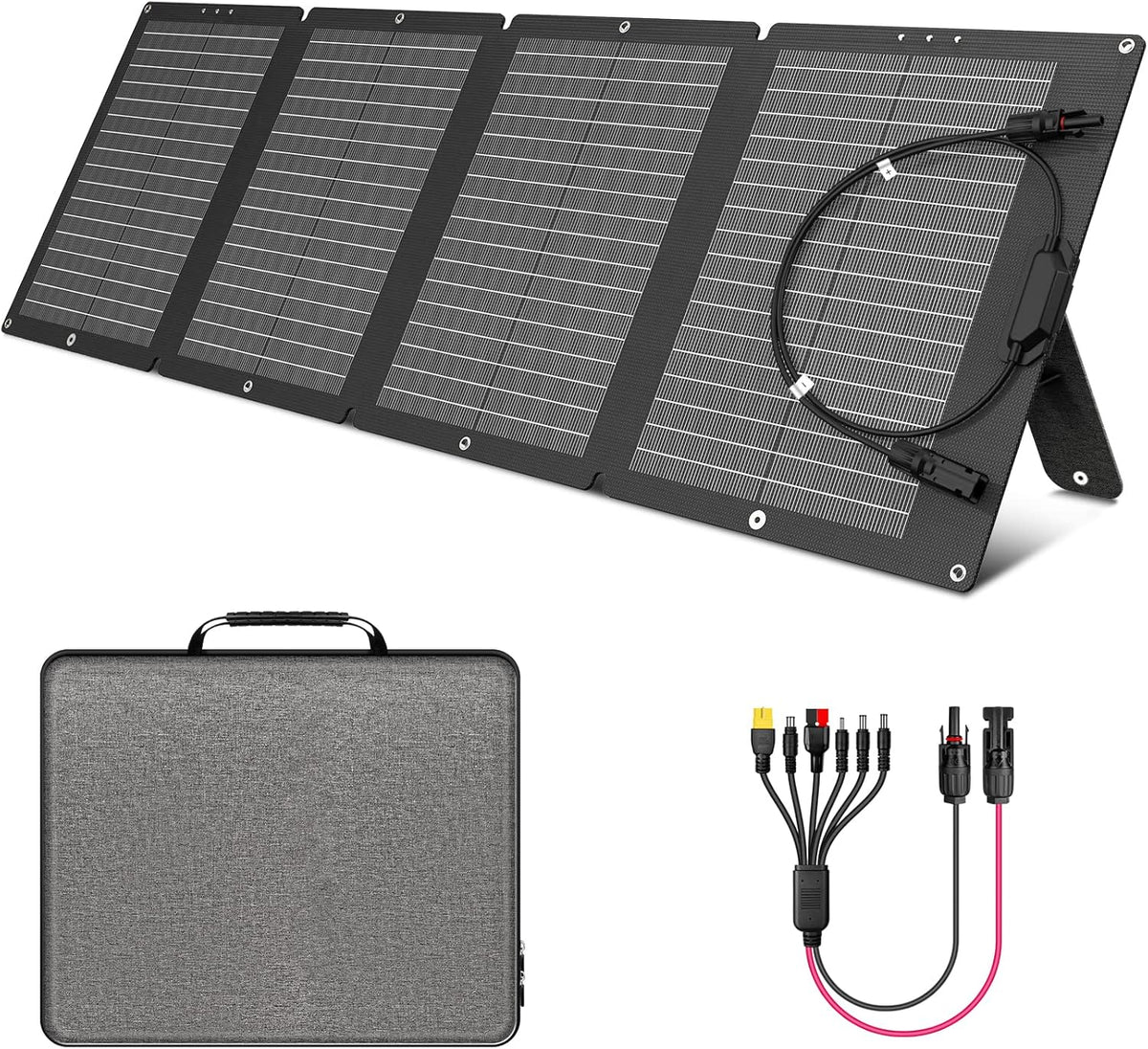 SinKeu 120 W opvouwbaar zonnepaneel, draagbare zonne-oplader met draagtas, waterdicht met 19,8 V 6 A MC4/Anderson/XT60/DC-uitgangen, ideaal voor powerstations, generatoren, camping, campers