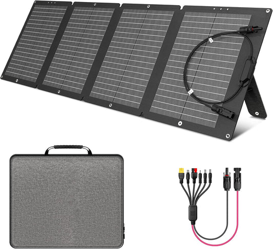 SinKeu 120 W opvouwbaar zonnepaneel, draagbare zonne-oplader met draagtas, waterdicht met 19,8 V 6 A MC4/Anderson/XT60/DC-uitgangen, ideaal voor powerstations, generatoren, camping, campers