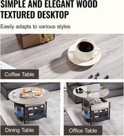 Koffietafel - Table - Coffe table - Living Room Table - Lift Top salontafel - tafel met extra opbergruimte - omklapbare salontafel voor de woonkamer - 35in - Wit - 57.76lbs