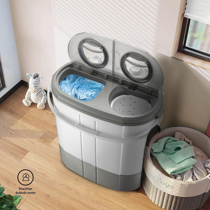Wiltec Camping Washing Machine 230 W, Mini Washing Machine up to 3 kg 60 x 36 x 60 cm, Washing Machine with Spin, Camping and Student Washing Machine, Portable Outdoor Washing Machine - QUORE