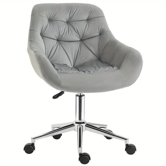 Bureaustoel – Kantoorstoel – Stoel – Werkstoel – Bureaustoelen – Ergonomisch – Hoogte Verstelbaar – Grijs – Comfortabele Polyester Bekleding – Max. 120 kg Draagvermogen