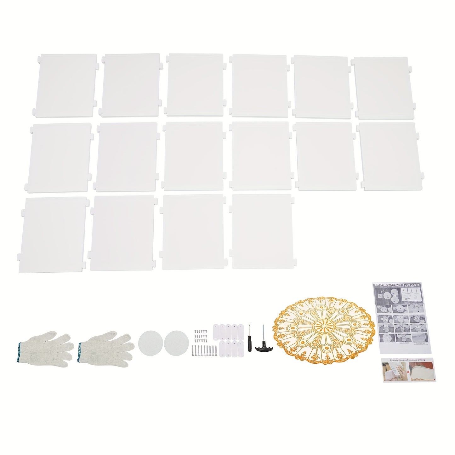 Draaibare Schoenenrek – Schoenenorganizer – Schoenenkast – Schoenentoren – Schoenenstandaard – 4-Lagen – 360° Rotatie – Wit – Vrijstaand – Compact – Duurzaam PVC