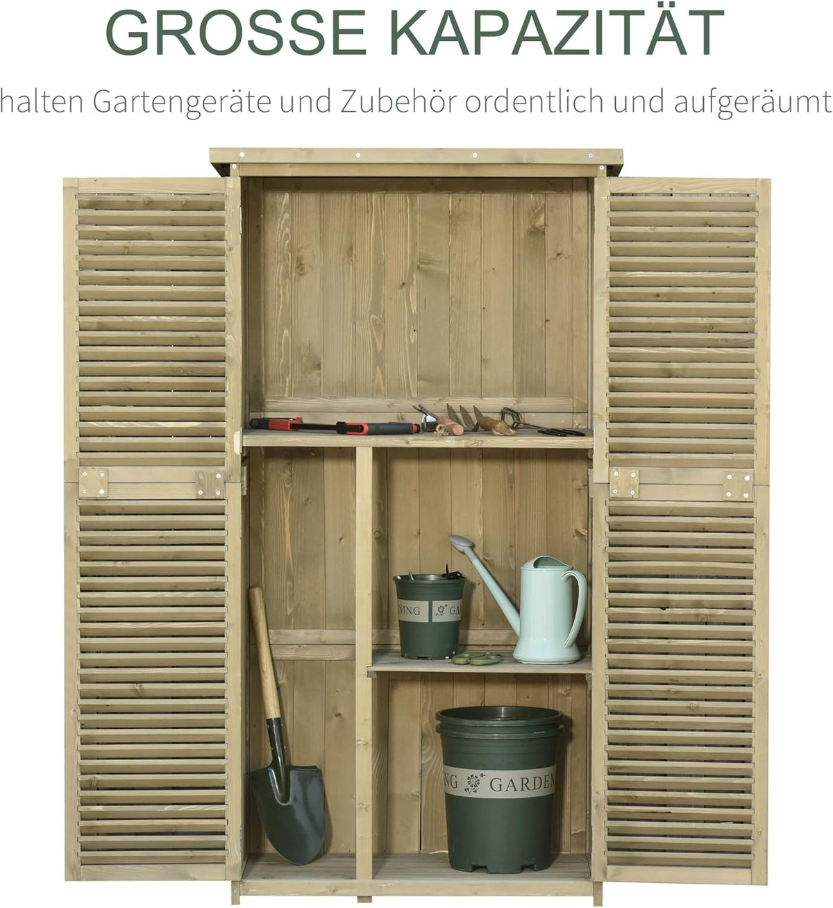 Outsunny tool shed tool shed tool cabinet shed garden 4 compartments grey 87 x 46.5 x 160 cm - QUORE