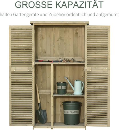 Outsunny tool shed tool shed tool cabinet shed garden 4 compartments grey 87 x 46.5 x 160 cm - QUORE