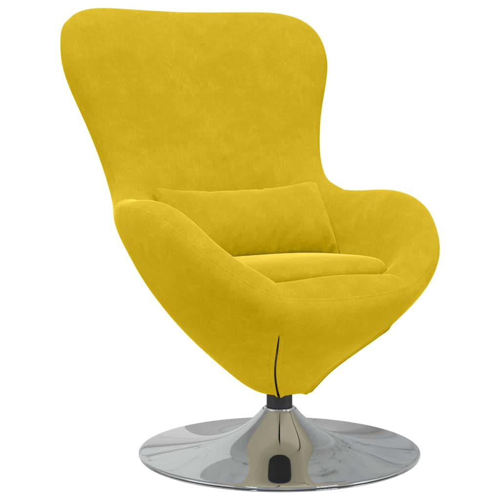 Fauteuil – Draaifauteuil – Relaxstoel – Loungestoel – Zitzetel – Geel – Fluweelstof – 360 Graden Draaibaar