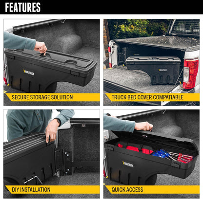 UNDERCOVER SwingCase Opbergdoos voor vrachtwagenbed, SC105D, geschikt voor Chevy/GMC Silverado/Sierra 2500/3500HD stuurprogramma's, zwart