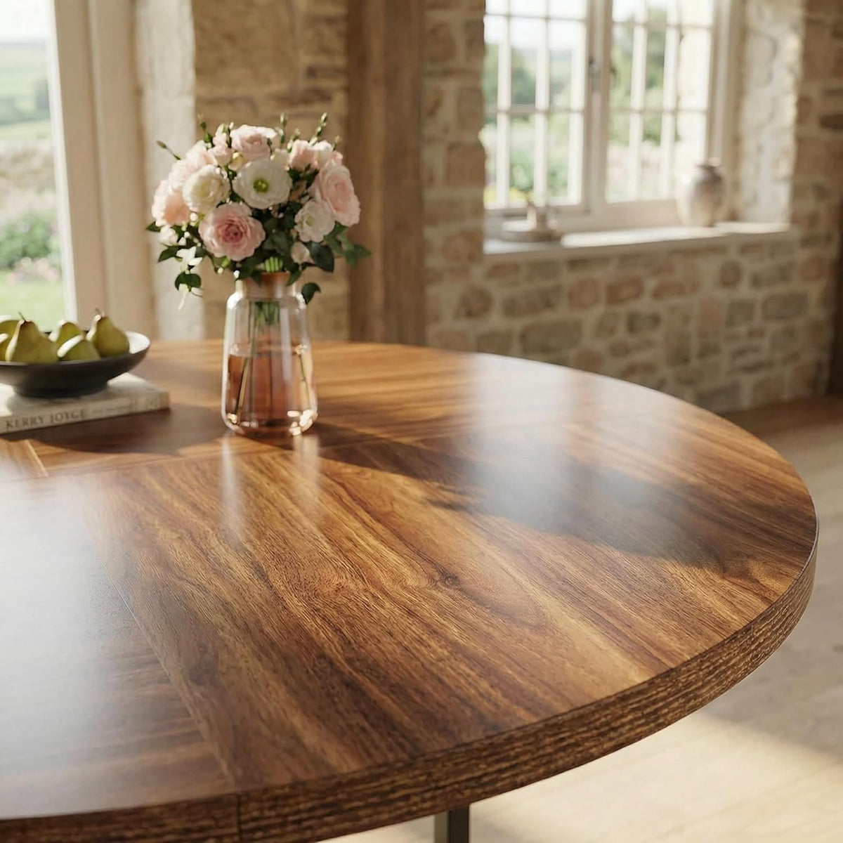 Ronde Eettafel – Ronde Tafel – Eettafel Rond – Kleine Eettafel – Keukentafel Rond – 120 cm Diameter – Industrieel Metalen Onderstel