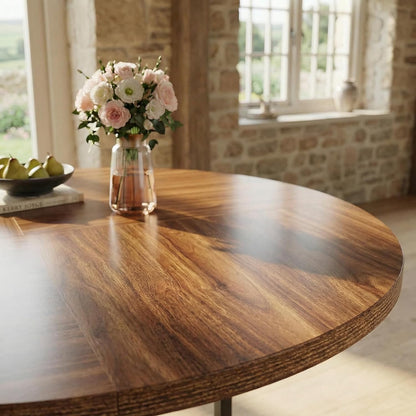 Ronde Eettafel – Ronde Tafel – Eettafel Rond – Kleine Eettafel – Keukentafel Rond – 120 cm Diameter – Industrieel Metalen Onderstel
