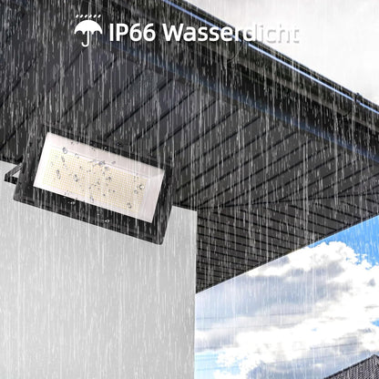 Led-schijnwerper voor buiten, 600 W, superhelder, 60.000 lumen, 6500 K, koudwit, IP66 waterdicht, 50 cm kabel zonder stekker, buitenlamp voor tuin, achtertuin, hal
