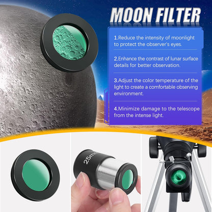 Telescoop, 80 mm diafragma 600 mm telescopen voor volwassenen, astronomische draagbare refractortelescoop voor kinderen en beginners, voor maansterobservatie met telefoonadapter en draagtas