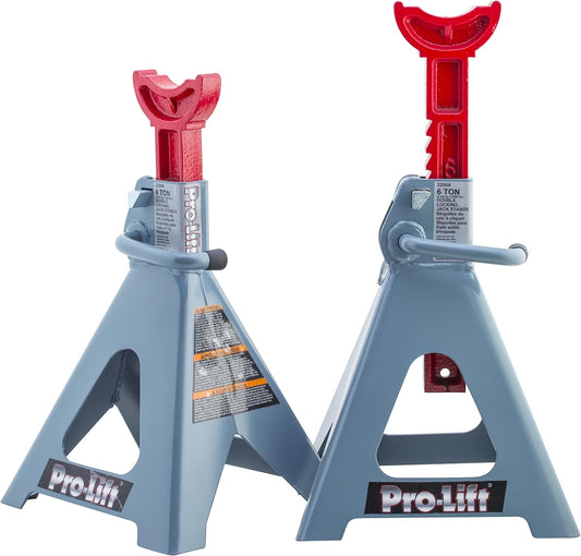 Pro-Lift Heavy Duty 6 Ton Jack Stands Pair - Dubbele borgpennen - Handvat Lock en Mobility Pin voor Auto Reparatie Shop met Extra Veiligheid