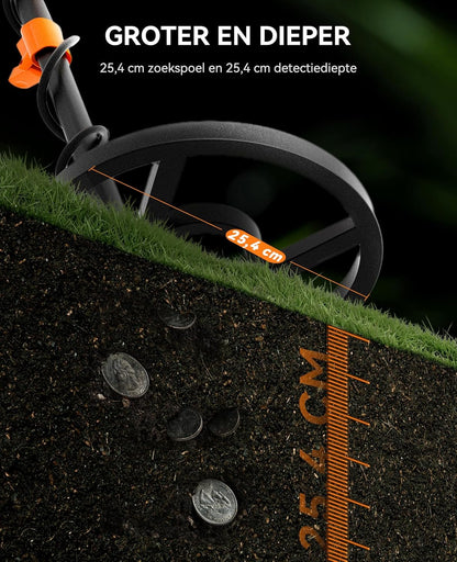 SUNPOW Metaaldetectorset Voor Volwassenen en Kinderen, Multifunctionele Professionele Detector met Pinpointermodus, IP68 Waterdicht, Sterke Anti-interferentie, Geavanceerde DSP-chip