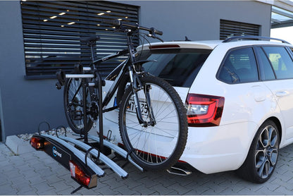 cartrend Koppelingsfietsendrager Alu Active, geschikt voor 2 fietsen, fietsendrager koppeling, fietsendrager auto, drager auto, zwart-zilver