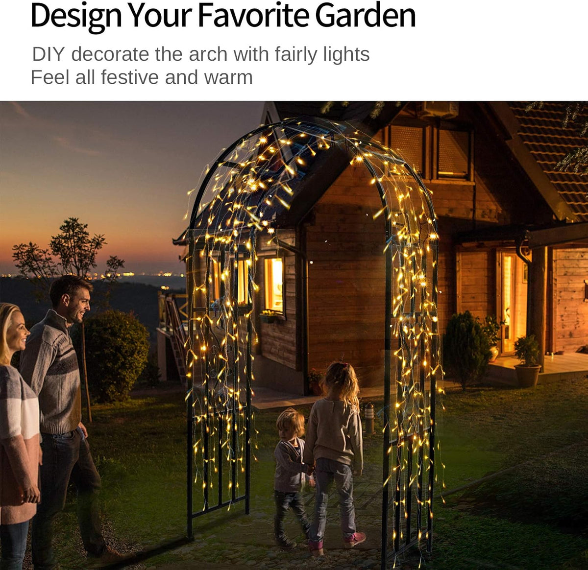 SCENDOR 45" B x 83" H Tuin priëlen, gebogen metalen duurzame ijzeren trellis planten staan gebruik voor buiten tuin prieel klimplanten bruiloft bogen ceremonie