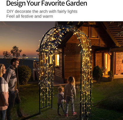 SCENDOR 45" B x 83" H Tuin priëlen, gebogen metalen duurzame ijzeren trellis planten staan gebruik voor buiten tuin prieel klimplanten bruiloft bogen ceremonie