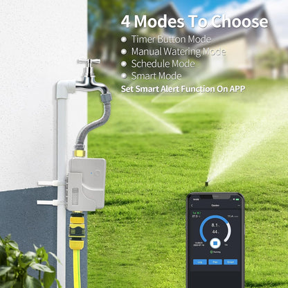 ECOWITT Tuinsproeier irrigatie timer WFC01, automatische bewateringstimer, druppelirrigatiesysteem, landbouw zelfbewateringssysteem voor planten met waterdichte regeling, watertimer + hub GW2000 +