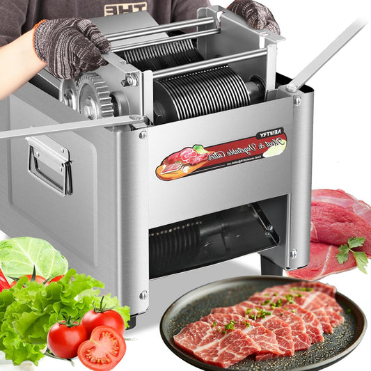 Vleessnijmachine – Snijmachine – Allessnijder – Dunsnijder – Voedselsnijder – 750W Krachtige Motor – 5mm Roestvrijstalen Messen
