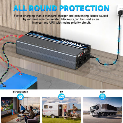 <font dir="auto" style="vertical-align: inherit;"><font dir="auto" style="vertical-align: inherit;">        2500 W 12 V 230 V pure sine wave inverter - grid priority switching - voltage converter       </font></font>