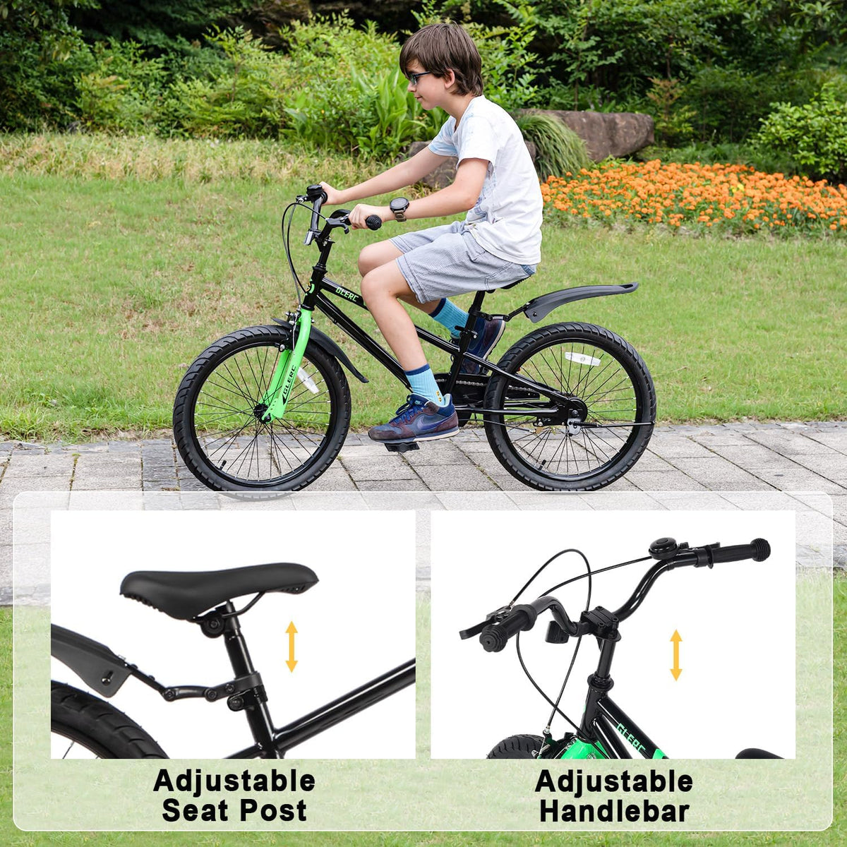 Glerc Fantacy 12 14 16 18 20 inch kinderfiets 2-14 jaar met licht en standaard, verjaardagscadeau, verschillende kleuren
