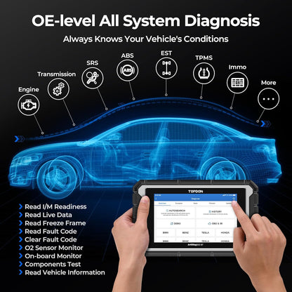 TOPDON OBD2 Scanner Diagnostisch Gereedschap, 2025AD900BT 28+ Services Alle Systeem Bidirectionele Scan Gereedschap met 2-Jaar Updates, ECU Codering, Auto Code Lezer voor Alle Voertuigen met AutoVIN